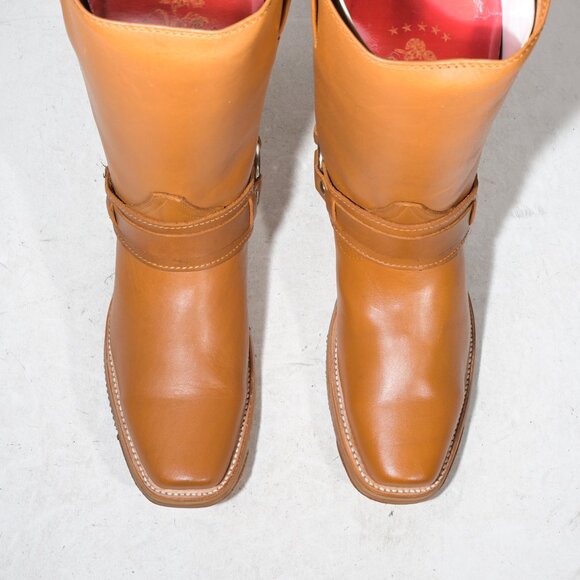 Deadstock Y2K Tan Leather Harness Boots